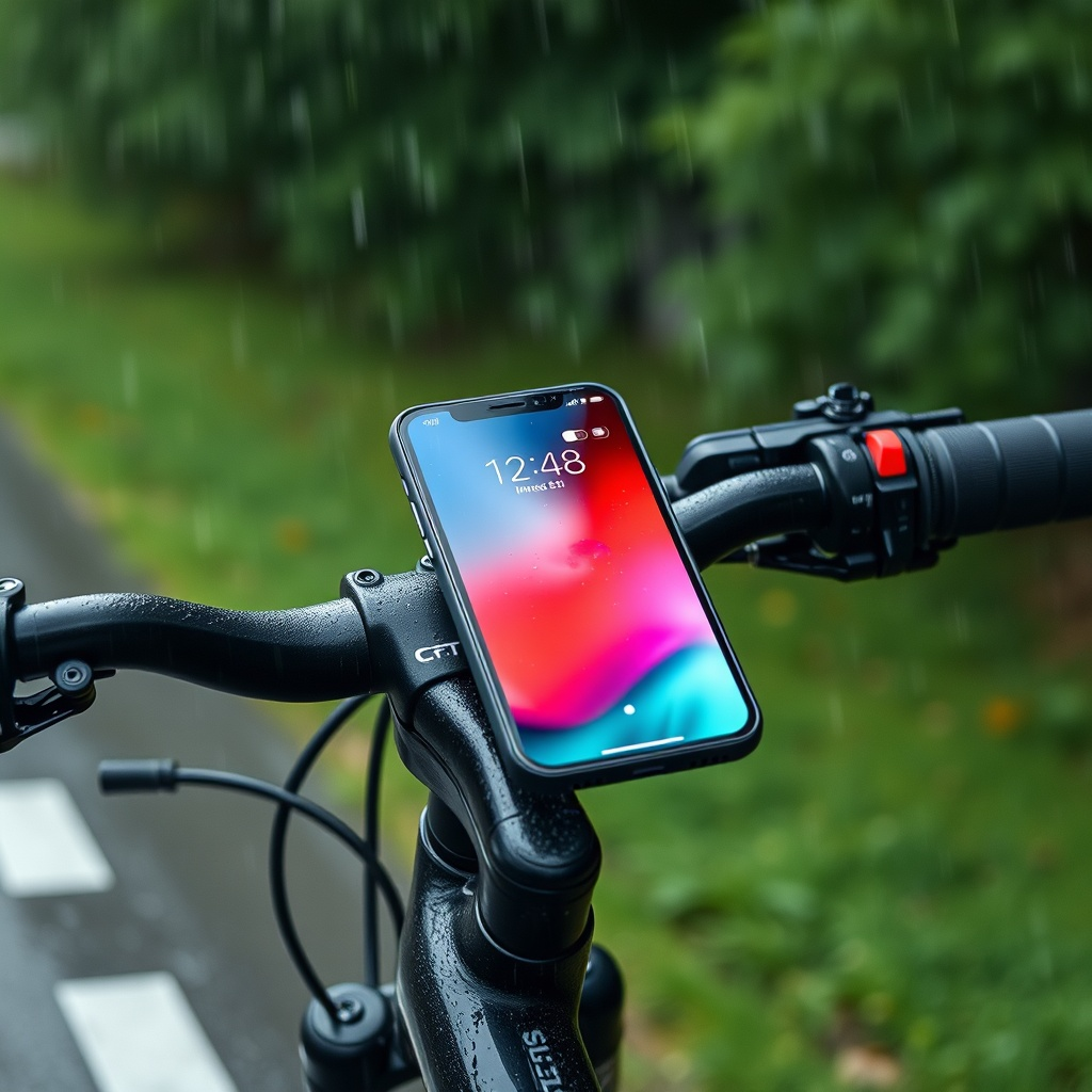 Smartphone am Fahrradlenker